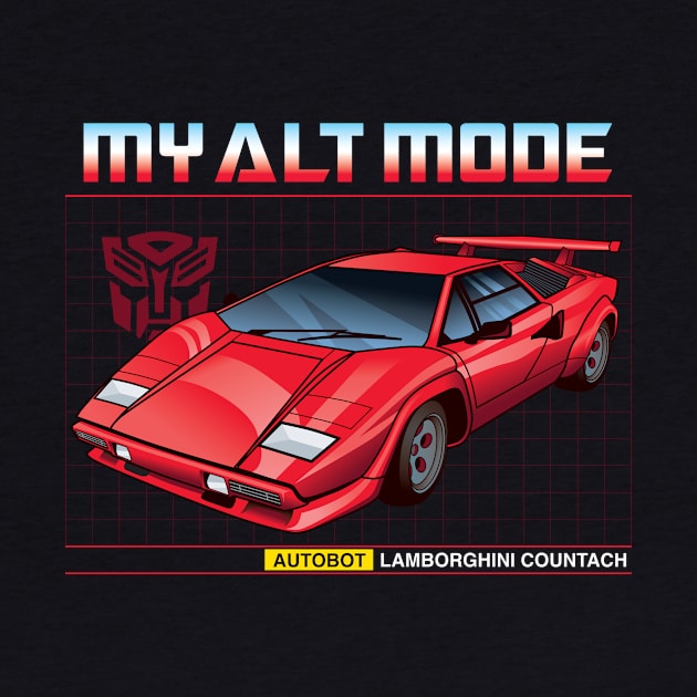 Transformers G1 Alt Mode Lamborghini Countach Sideswipe by MiTs